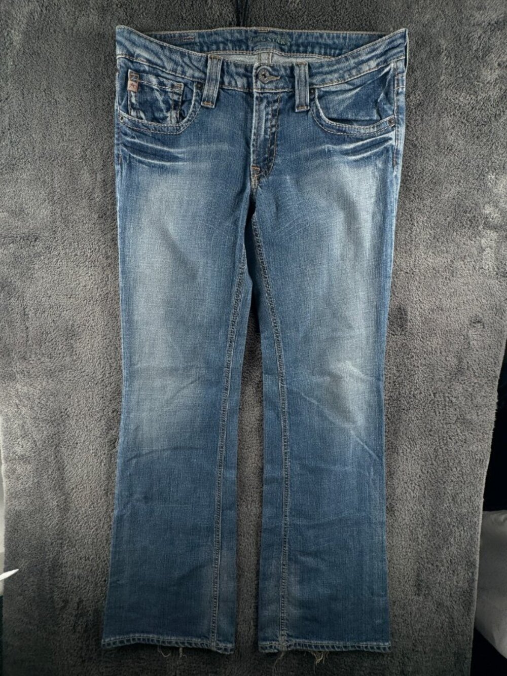 Big Star Denim Jeans Women Blue 29L USA Made Ladies Cotton Lycra Embroidered